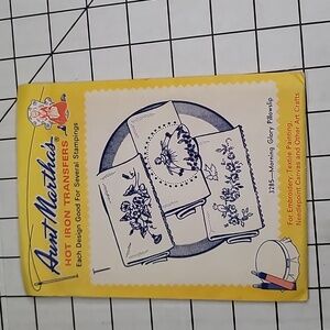 Aunt Martha's Hot Iron Transfers - Charming Designs Linens 3285 Morning Glory Pi